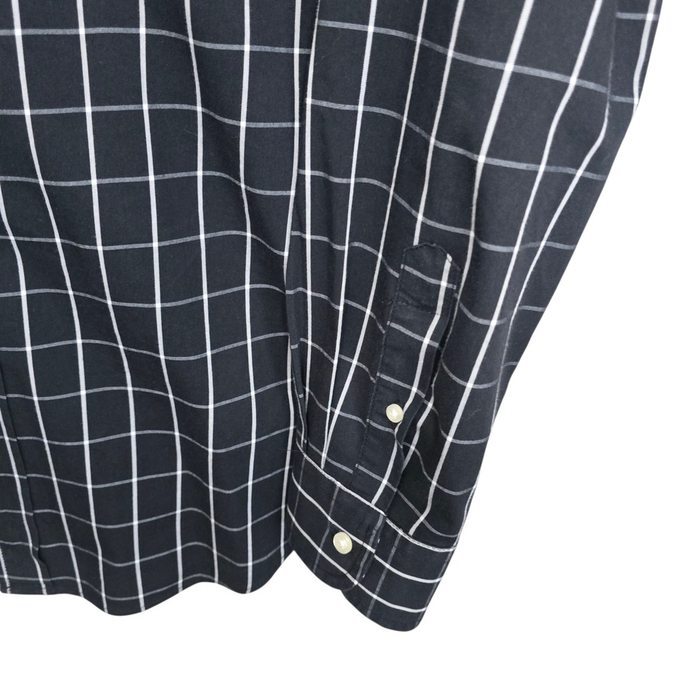 Chaps Shirt Mens Medium Black Button Down Checkered Stretch Easy Care Casual - Picture 3 of 8